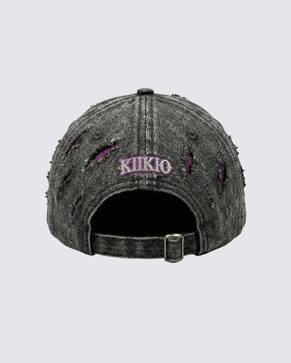 KIIKIO-Wasteland Flame-Metal Distressed Denim Cap