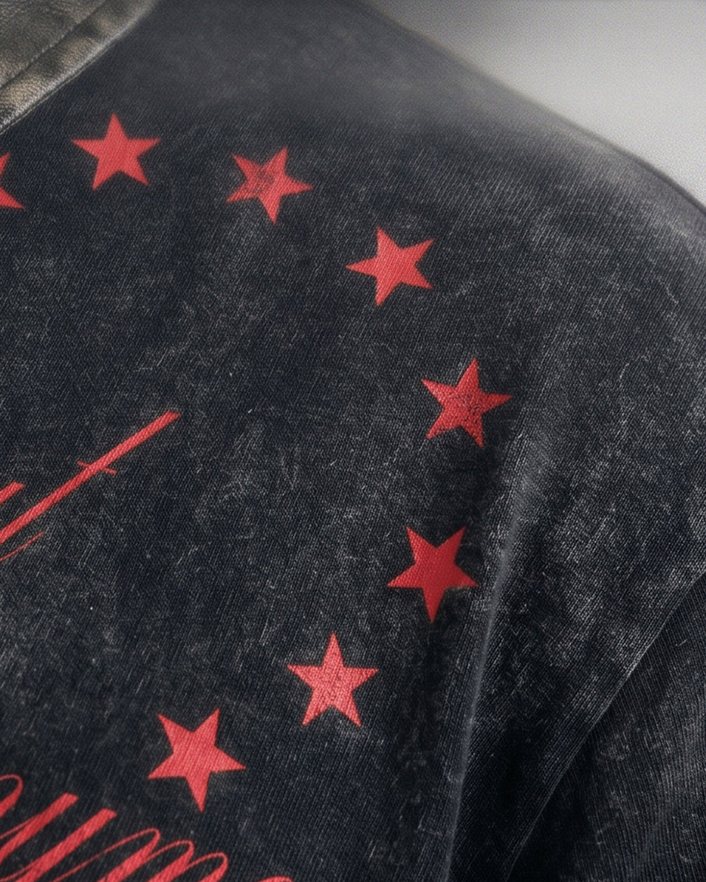 KIIKIO -New Vintage Washed Letter Print Polo Shirt