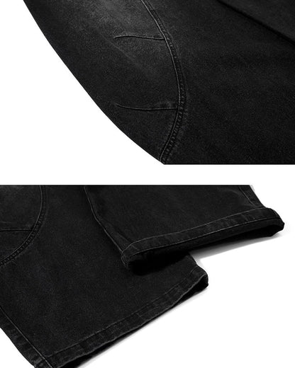 Washed Deconstructed Paneled Scythe Denim Pants