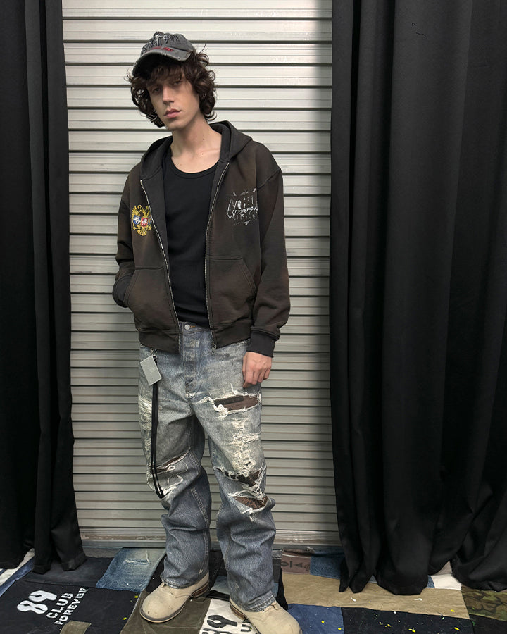 KIIKIO Y2K Star Graphic Flared Jeans
