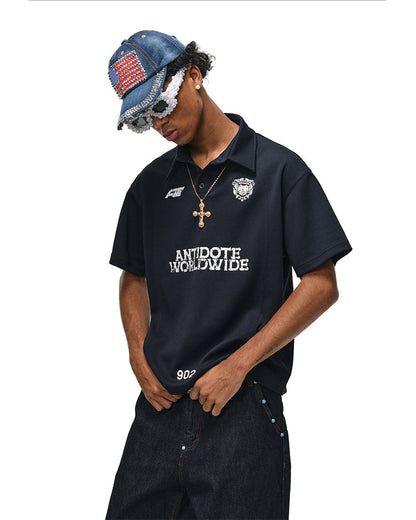 KIIKIO High Street Distressed Graphic Collared Tee