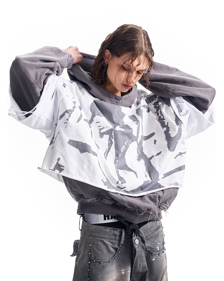 KIIKIO Grunge Layered Hoodie
