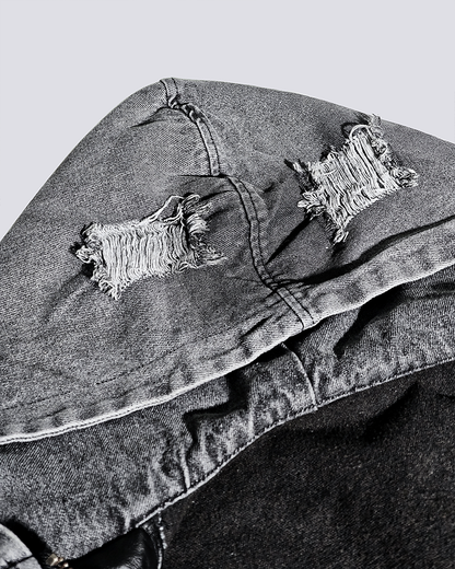 Deconstructed Layered Distressed Leather Jacket
