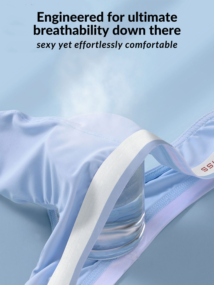 3 Pack Men's U-Pouch Ice Silk Sexy Thong