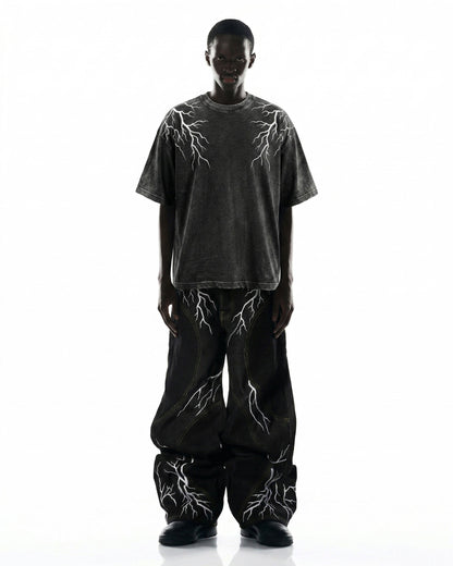 LIGHTNING Series | Double-Sided Embroidery Raw Denim