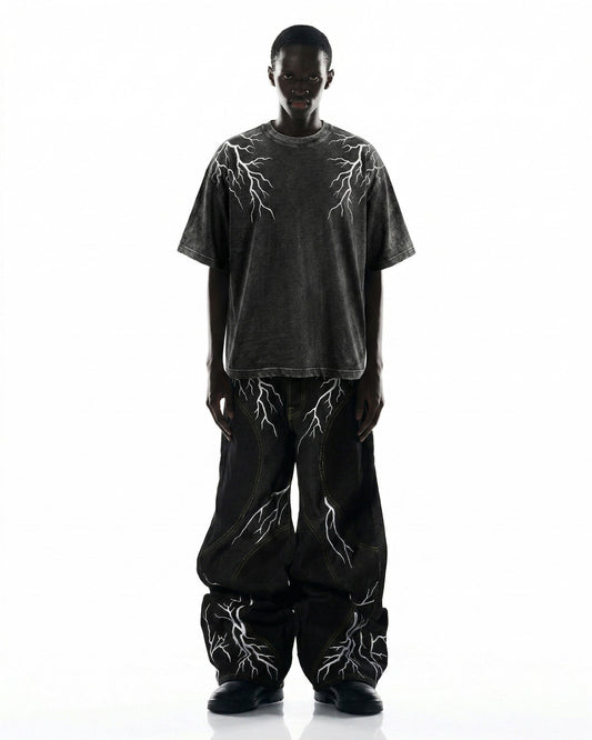 LIGHTNING Series | Double-Sided Embroidery Raw Denim