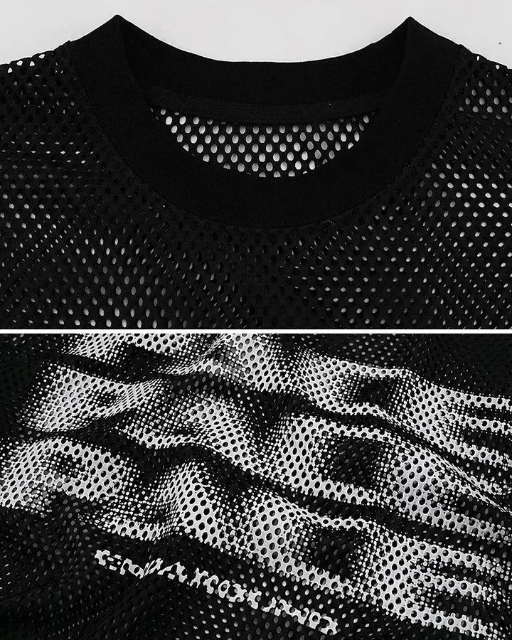Y2K Racing Graphic Mesh New Short Sleeve Tee