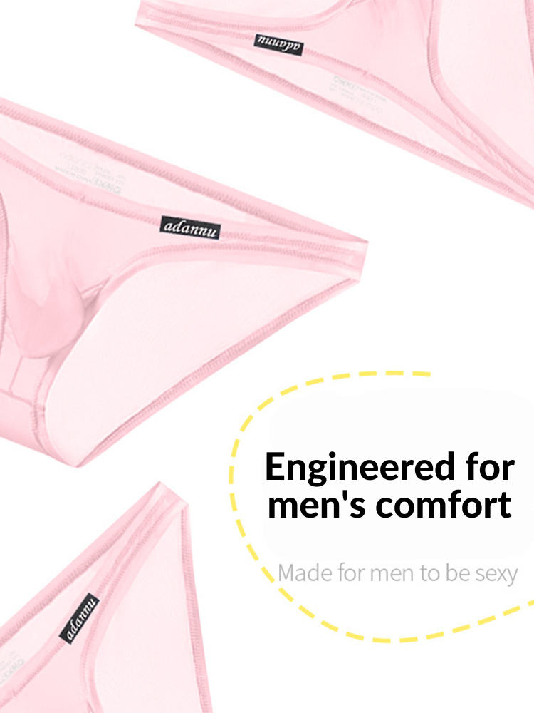 Men's Sheer Low-Rise Bikini with Contoured Pouch