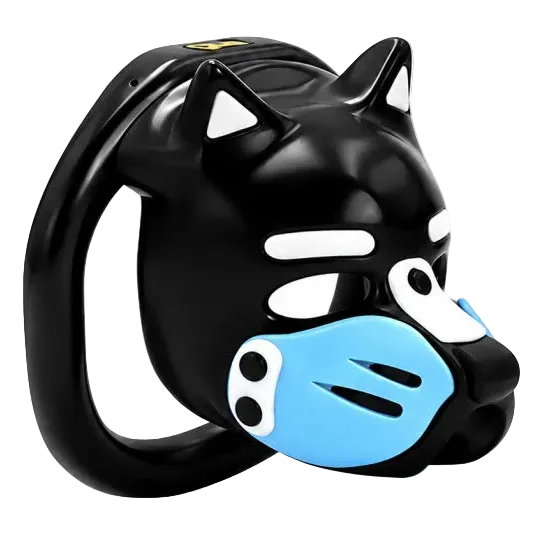 Pup Hood Chastity Cage Blue