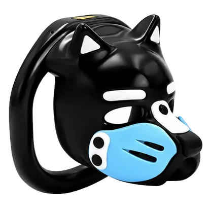 Pup Hood Chastity Cage Blue