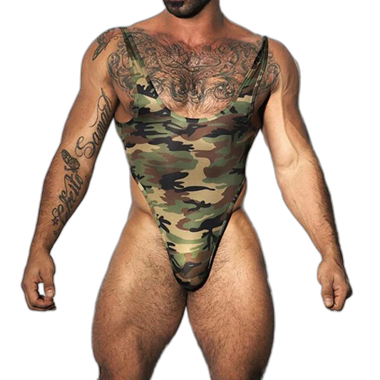 Camo Thong Bodysuit