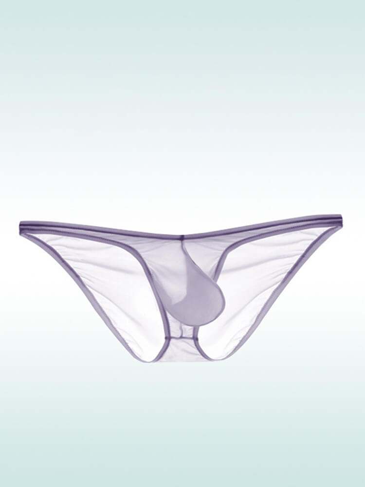 Men's Sexy Thin Transparent Low-Rise One-Piece Briefs