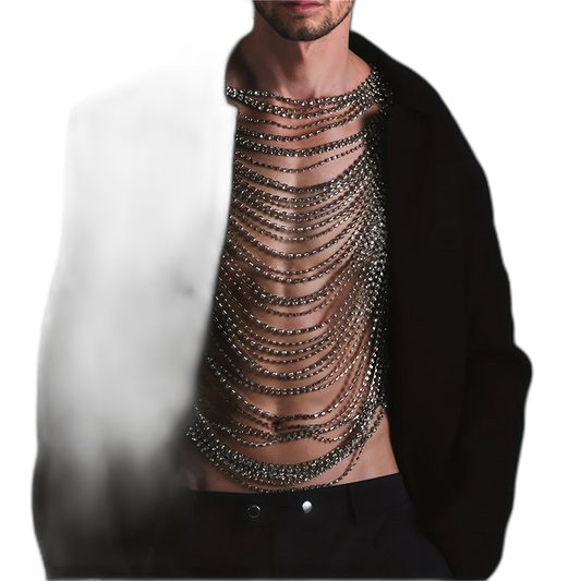 Rhinestone Drape Chain Top