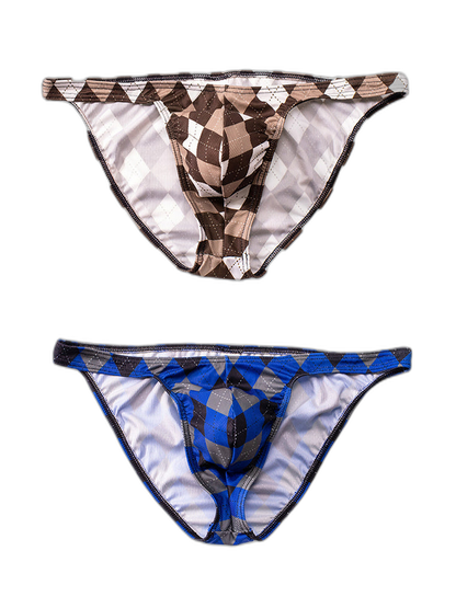 Rhombus Check Pattern Pouch Briefs