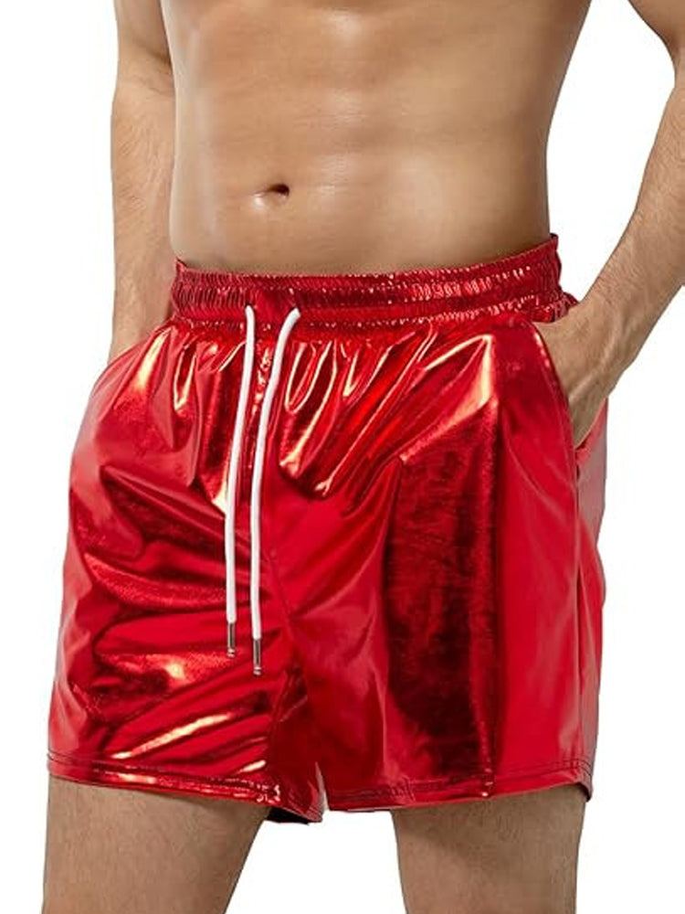Men's Shiny Leather Shorts 