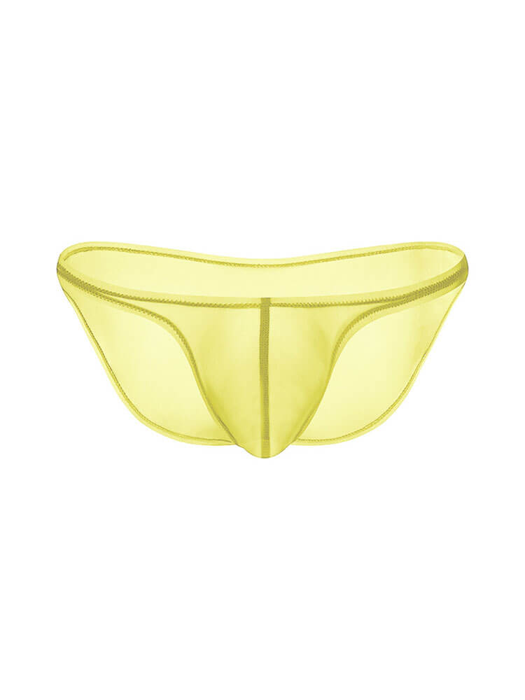 Men's Sheer Solid Color U-Pouch Thin Briefs
