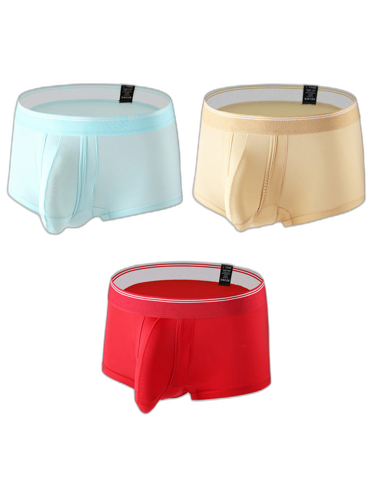 3 Pack Men's Mid-Rise Separation Breathable Elastic Trunks