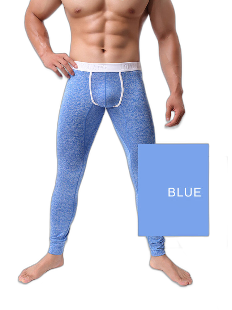 Men's U-Convex Pouch Sexy Base Layer Warm Pants Sleep Pants