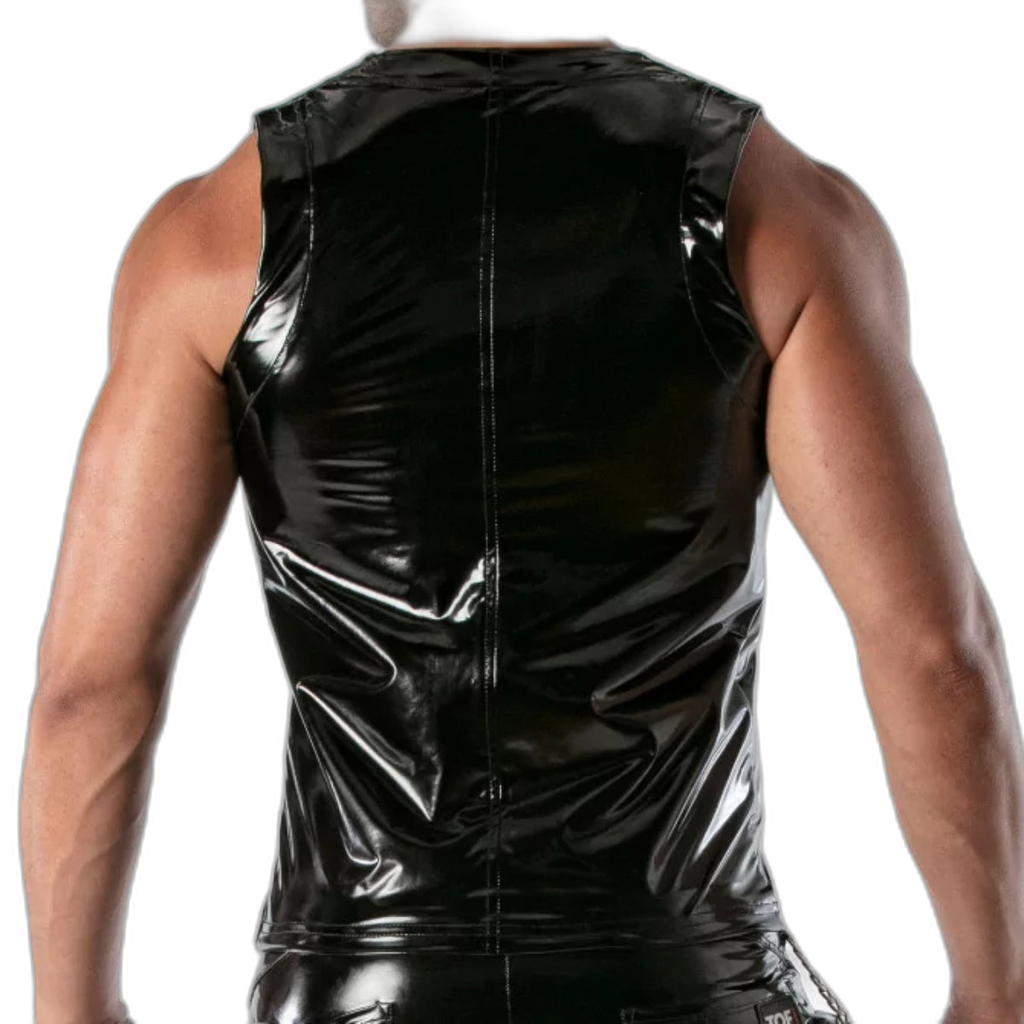 TOF Paris Vinyl Zip Tank Top Black