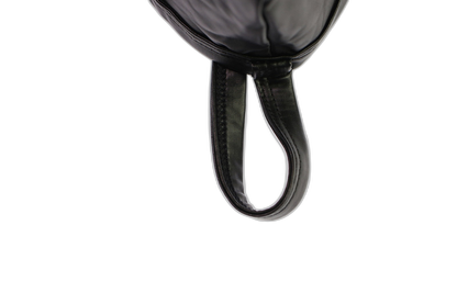 Black PU Leather Buckle-Up Thong