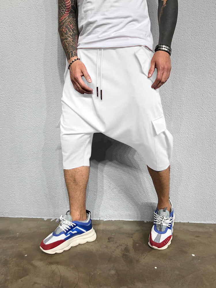 Men's Street Loose Drawstring Harem Cropped Pants