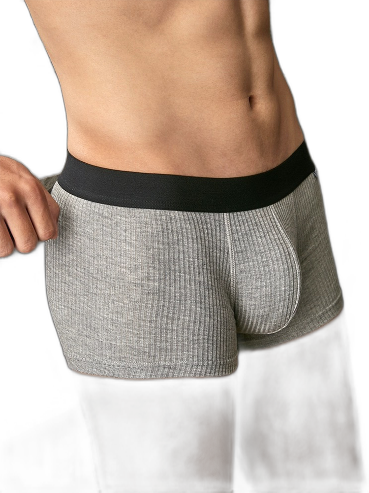 Men's Breathable Threaded Fabric U Convex Trunks