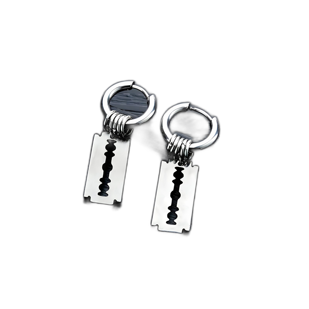 Razor Blade Hoop Earrings