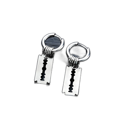 Razor Blade Hoop Earrings