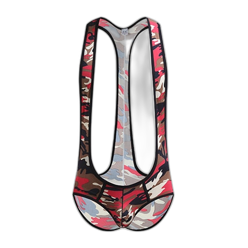 Kinky Camo Wrestling Jockstrap Bodysuit