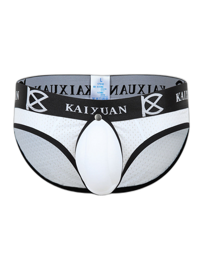 2 Pack Men's Sexy Mesh Front Opening Sponge Coaster Briefs