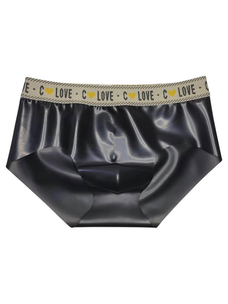 Men's Sexy Seamless Semi-Transparent Latex Briefs