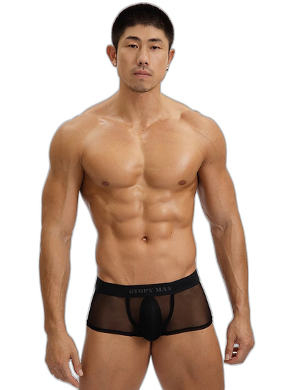 2-Pack Men's Breathable Mesh Ice Silk U-convex Low Waist Boxer Briefs