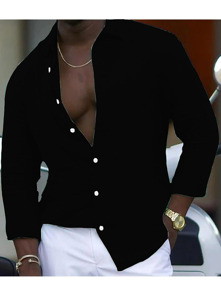 Men's Breathable Cotton Long Sleeve Shirt 