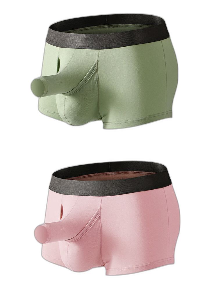 Men’s Dual Ball Pouch Trunks With Fly Front