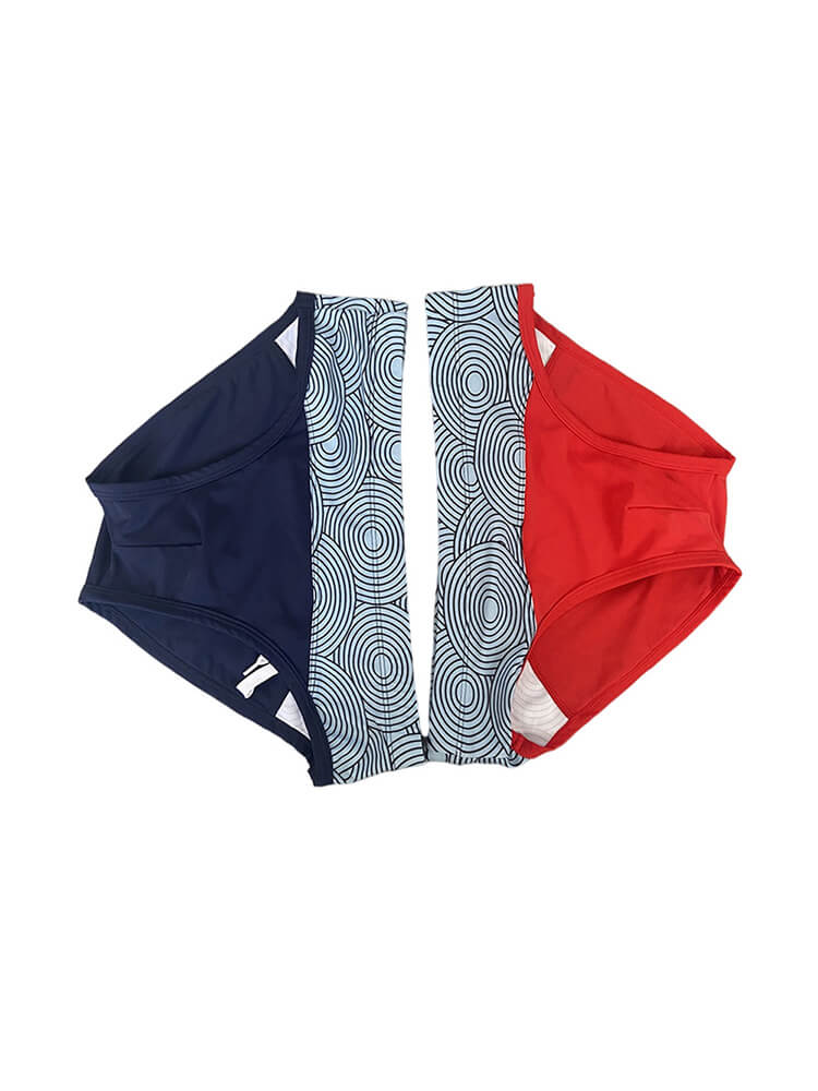 Men's Sexy Circle Print Colorblock Swim Briefs