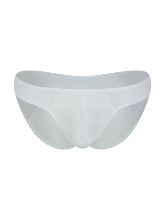 Men's Sexy Solid-Color Mesh-Panel Briefs