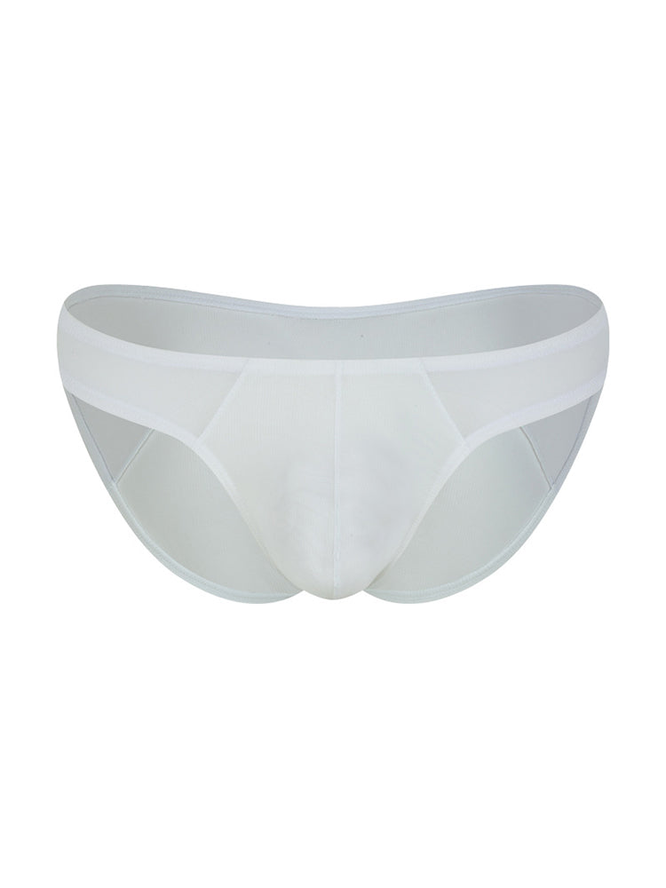 Men's Sexy Solid-Color Mesh-Panel Briefs