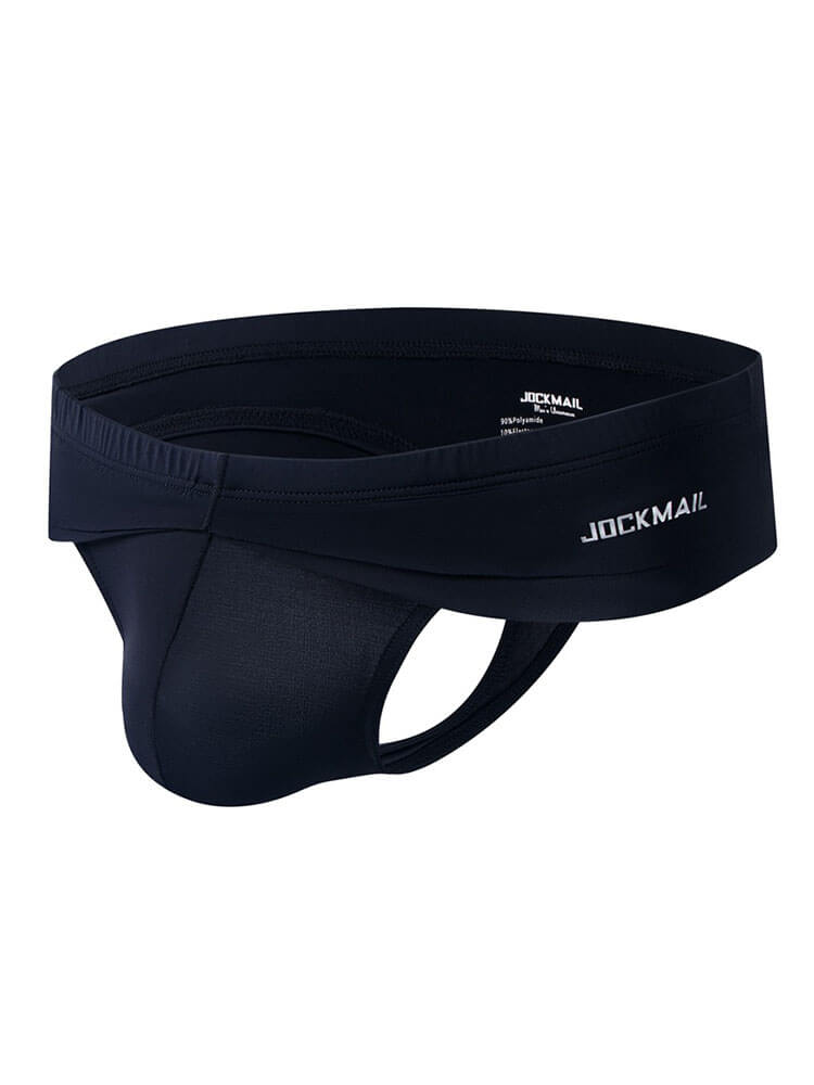 Men's Ultra-Thin Ice Silk Ruffled Thong