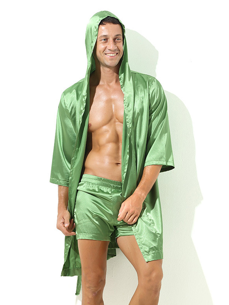 Men's Loose Polyester Short Sleeve Pajamas