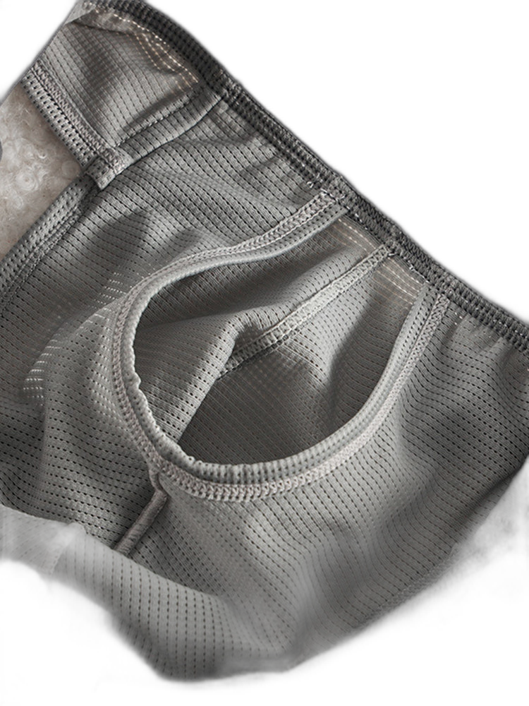 3 Pack Men's Ultra-Soft Breathable Mesh Ice Silk Briefs