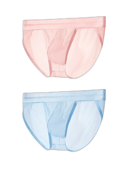 2 Pack Men's Ultra-Soft Ice Silk Quick-Dry Smooth Cooling Briefs