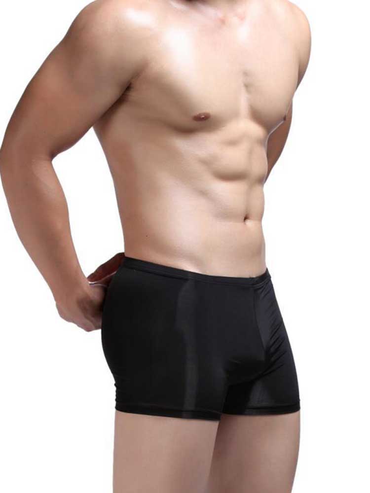 Men's Solid-Color Lightweight Ice Silk Boxer Briefs