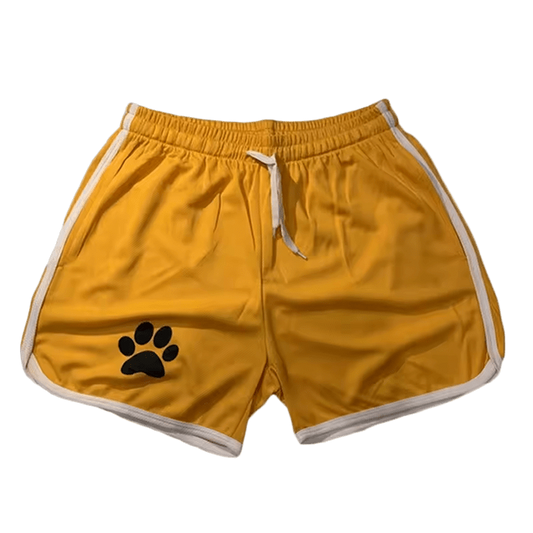 Paw print Mesh Shorts Yellow/White