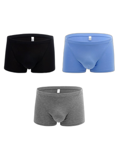 3-pack Men's Bamboo Fiber U-pouch Boxer Briefs
