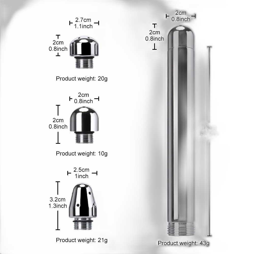 Aluminum Enema Douche Shower Nozzle Set (3 Heads)