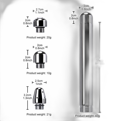 Aluminum Enema Douche Shower Nozzle Set (3 Heads)