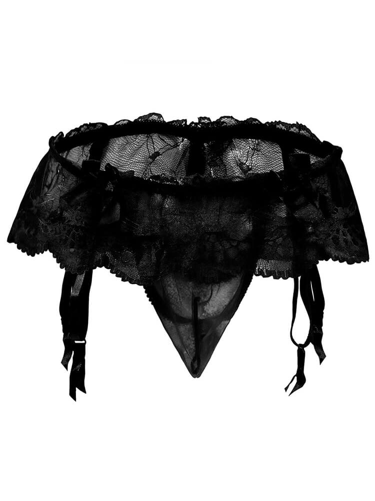 Men's Sexy Lace Semi-sheer Polyester Thong