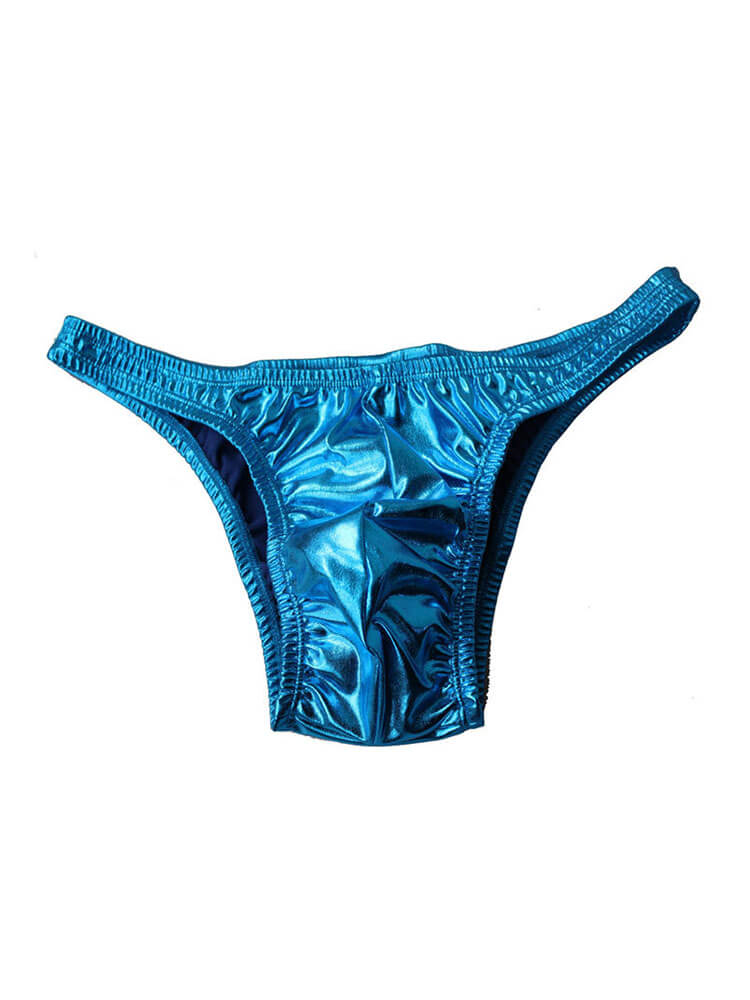 Men's Solid-Color Glossy Bodybuilding Briefs
