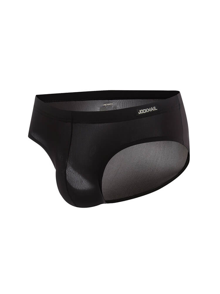 Men's Sexy Solid Color Ultra-Thin Ice Silk Briefs