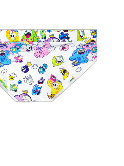2 Pack Men's Playful Cartoon No-Tag Comfortable and Breathable Briefs